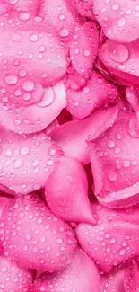 Pink petals with water droplets mobile wallpaper.