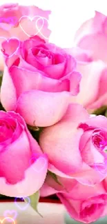 Beautiful bouquet of vibrant pink roses in a vase.