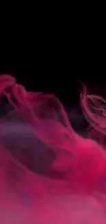 Vibrant pink smoke art wallpaper with abstract design.