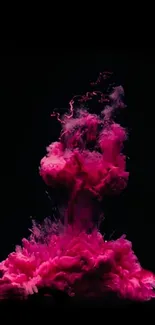 Vibrant pink smoke artwork on a dark background.