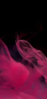 Captivating pink smoke on dark background wallpaper.