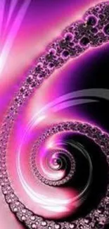 Vibrant pink abstract spiral design wallpaper.