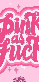 Pink artistic wallpaper with bold typography design.