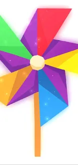 Colorful geometric pinwheel phone wallpaper.