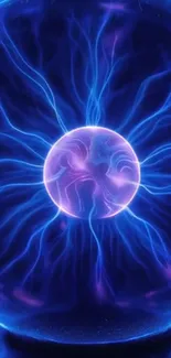 Electric blue plasma energy sphere emitting vibrant light.