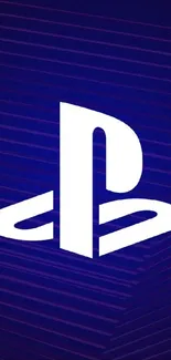 PlayStation logo on a purple and blue abstract background.