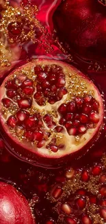 Bright and artistic pomegranate splash wallpaper
