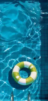 Top view of a pool with a vibrant float