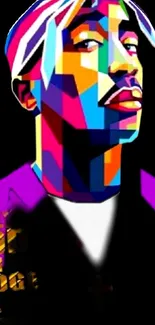 Colorful geometric pop art portrait with vibrant shades