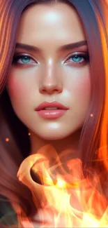 Vibrant portrait with glowing orange hues, perfect for phone wallpaper.