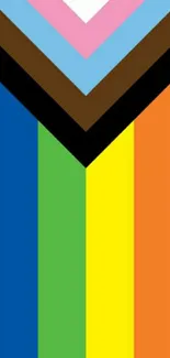 Vibrant mobile wallpaper with inclusive Pride flag and rainbow colors.