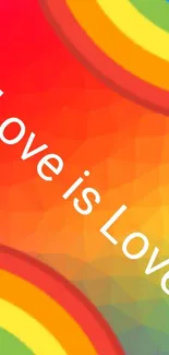 Love is Love rainbow pride wallpaper.