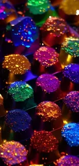 Colorful prism wallpaper with vibrant sparkles.