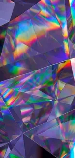 Colorful geometric prism crystal wallpaper with vibrant hues.