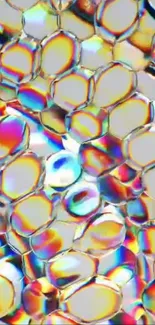 Colorful abstract prismatic bubble design background