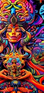 Colorful psychedelic artwork with vibrant patterns