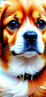 Bright and colorful artistic puppy wallpaper with vibrant design.