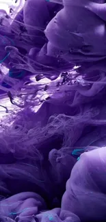 Vibrant purple abstract wallpaper design with fluid swirls.