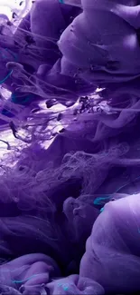 Vibrant purple abstract wallpaper with swirling smoke effect.