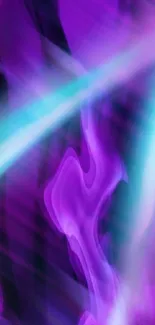 Vibrant purple and blue abstract wallpaper with dynamic swirls.