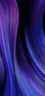 Vibrant purple and blue abstract wallpaper with flowing lines.