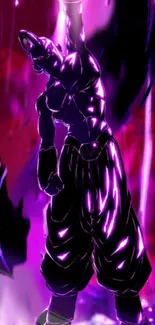 Anime character in vibrant purple hues with dynamic energy.