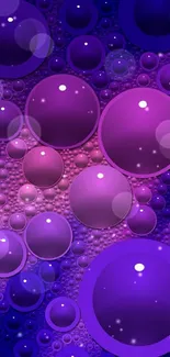 Vibrant purple bubble pattern mobile wallpaper.