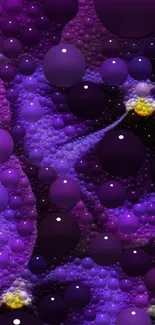 Vibrant purple bubble art wallpaper design for mobile background.