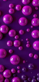 Vibrant purple bubble wallpaper with glossy spheres.