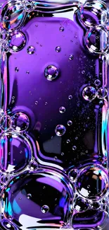 Vibrant purple bubble wallpaper with glossy texture.