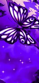 Vibrant purple butterfly mobile wallpaper.