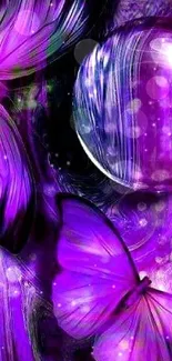 Purple butterfly mobile wallpaper with vibrant artistic design.