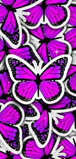 Purple butterfly mobile wallpaper with vibrant design.