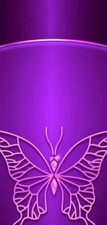 Neon purple butterfly wallpaper with intricate design.