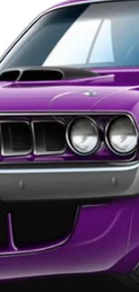 Purple classic muscle car close-up wallpaper.