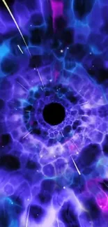 Purple cosmic vortex with blue hues, perfect mobile wallpaper.