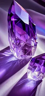 Elegant purple crystal on display