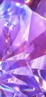 Vibrant purple crystal wallpaper with geometric design.