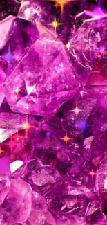 Purple crystal wallpaper with sparkling effects