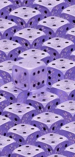 Purple dice pattern in vibrant arrangement.
