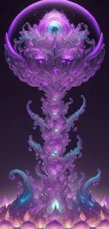 Intricate purple fantasy design art with cosmic and mystical elements.