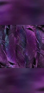 Purple feather-patterned artistic wallpaper for mobile displays.