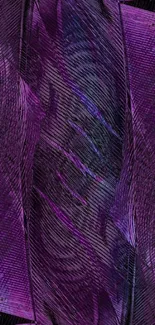 Intricate purple feather texture wallpaper in vibrant design.