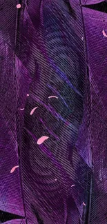 Vibrant purple feather pattern phone wallpaper.