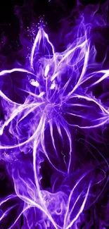 Purple flame flower art in abstract style wallpaper.