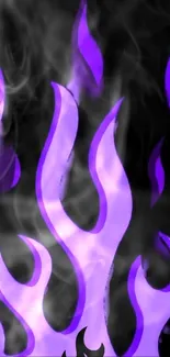 Abstract purple flames on dark background.