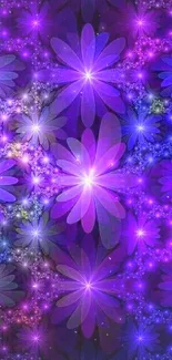 Vibrant purple floral abstract wallpaper