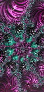 Vibrant purple fractal art with intricate swirling patterns.