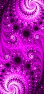 Intricate purple fractal wallpaper with vibrant, swirling patterns.