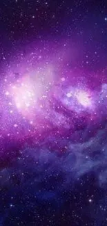 Vibrant purple galaxy wallpaper with stars